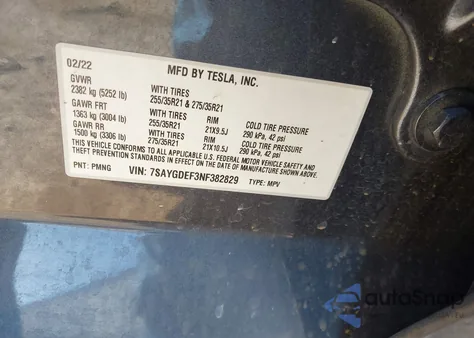 2022 Tesla Model Y Performance Dual Motor All-Wheel Drive from USA, damaged, VIN 7SAYGDEF3NF382829
